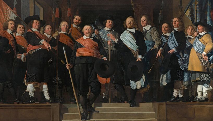 Officiers et porte-drapeaux des anciennes milices, César van Everdingen par Des maîtres magistraux