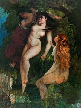 Drie baadsters, Gustave Courbet, 1865 - 1869 van Atelier Liesjes