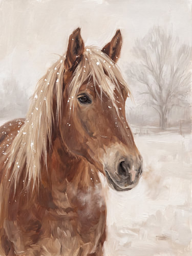 Paard in de sneeuw – Winterstilte