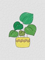 manuell kolorierte Textur Philodendron