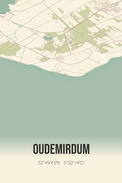 Vintage map of Oudemirdum (Fryslan) by Prints of Place