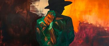 Silhouette in the play of colours at dusk by Poster Art Shop