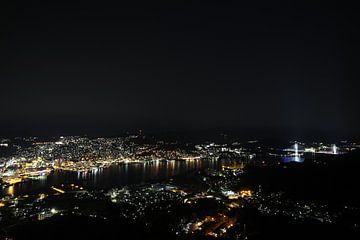 Nagasaki nacht uitzicht van Jeroen Kooij