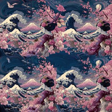 Art abstrait japonais en 3D