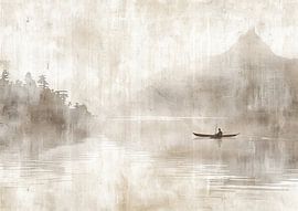 Landschap Schilderij | Reflections of Tranquil Solitude van Modern Collection