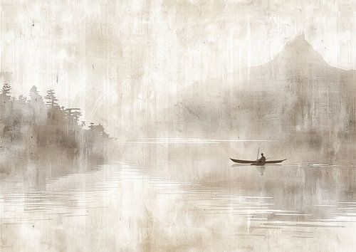 Peinture de paysage | Reflets d'une solitude tranquille