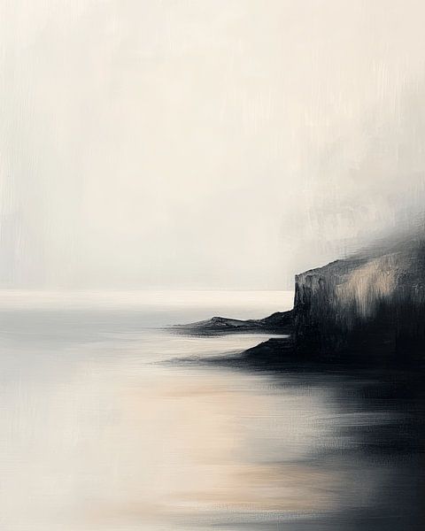 The sea, abstract minimalism by Japandi Art Studio