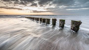 Paalhoofd au coucher du soleil sur Linda Raaphorst