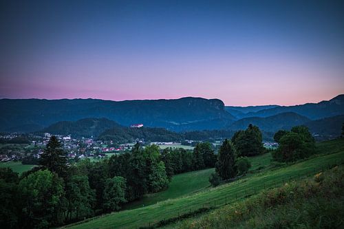 Sunset at the Vintgar Gorge in Slovenia