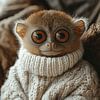 Tarsier habillé pour l'hiver sur Ton Kuijpers