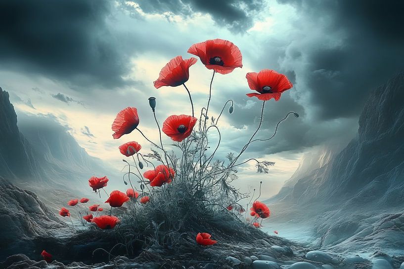 poppy fantasy watercolour by Egon Zitter