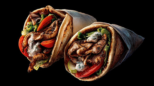 2 Gyros-Wraps – kunstvolles Panorama