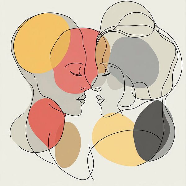 Saamhorigheid in kleuren en lijnen van Poster Art Shop