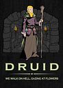 Mystieke druïde met staf in donkere omgeving van Pixelbull Design thumbnail