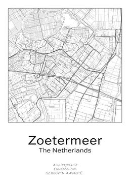 Stads kaart - Nederland - Zoetermeer van Ramon van Bedaf