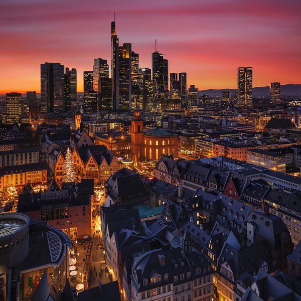 Sunset over Frankfurt by Markus Lange