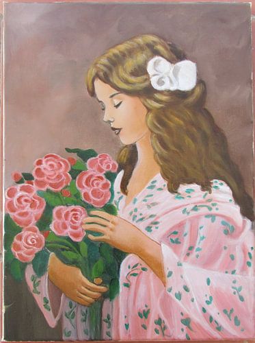 Girl with roses.