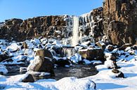 Winter waterfall in Iceland by Mickéle Godderis thumbnail