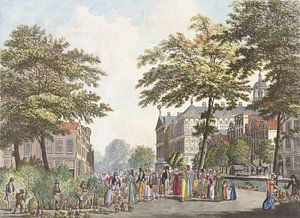 Blick auf den Blumenmarkt und einen Teil des Königlichen Palastes in Amsterdam, nach Cornelis de Kru von Atelier Liesjes