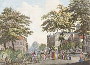 View of the flower market and part of the Royal Palace in Amsterdam, after Cornelis de Kruyff, 1793 by Atelier Liesjes
