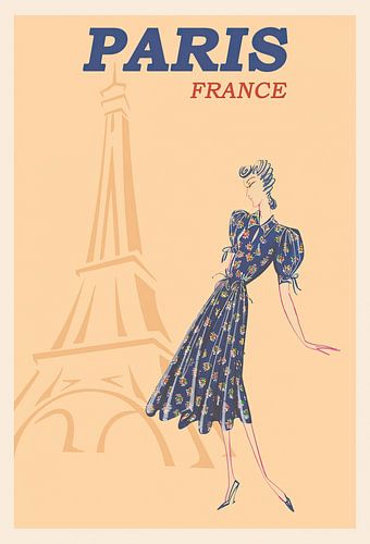 Fashion Sketch Paris Eiffel Tower