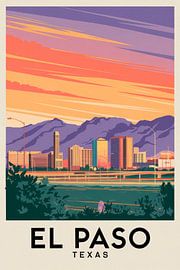 El Paso, Texas Vintage Travel Poster von Poster Art Shop