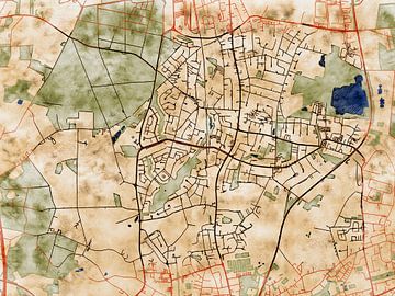 Kaart van Norderstedt in de stijl 'Serene Summer' van Maporia