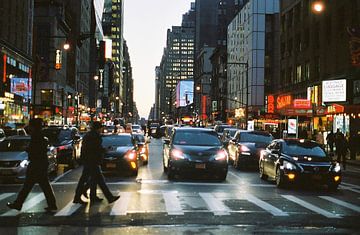 Crossing the street in New York