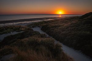 Zondsondergang in Zeeland van Jolanda Aalbers