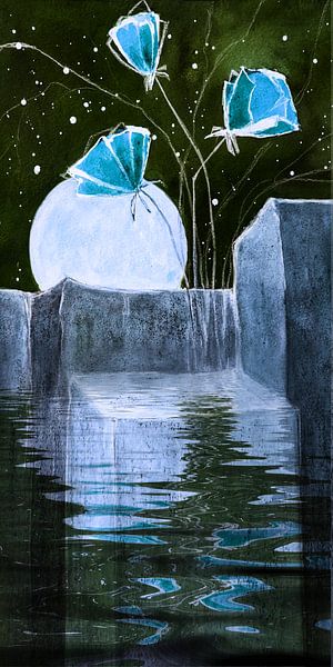 Roches lunaires et pavots bleus par Christine Nöhmeier