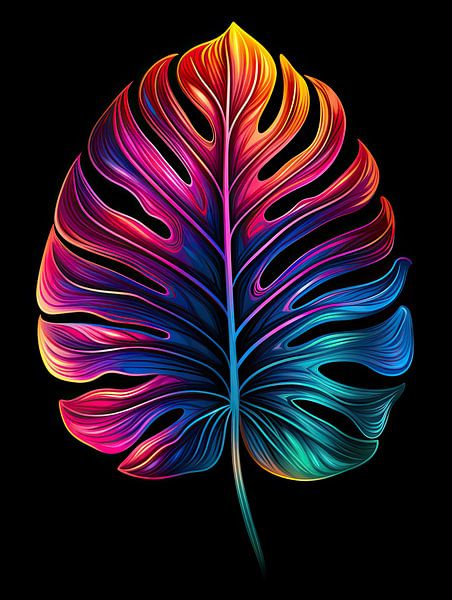 Neon monstera by Bert Nijholt