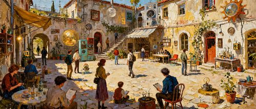 Sonniger Innenhof – Begegnungen im mediterranen Flair
