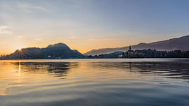 Bled, Sonnenstern bei Sonnenaufgang
