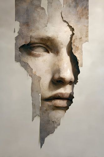 vrouw abstracte muur kunst