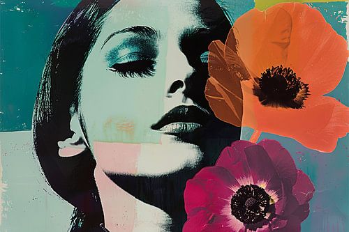 colourful painterly portrait of woman