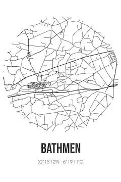 Bathmen (Overijssel) | Karte | Schwarz und Weiß von Rezona