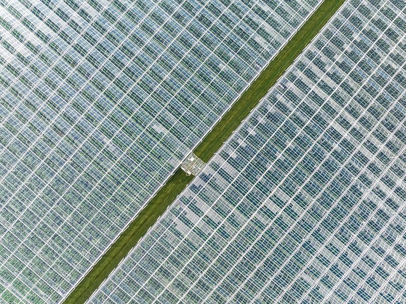 Kas voor het kweken van groenten bovenaanzicht van Sjoerd van der Wal Fotografie