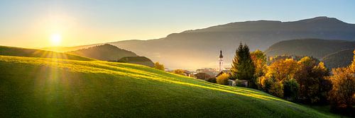 Castelrotto bij zonsondergang