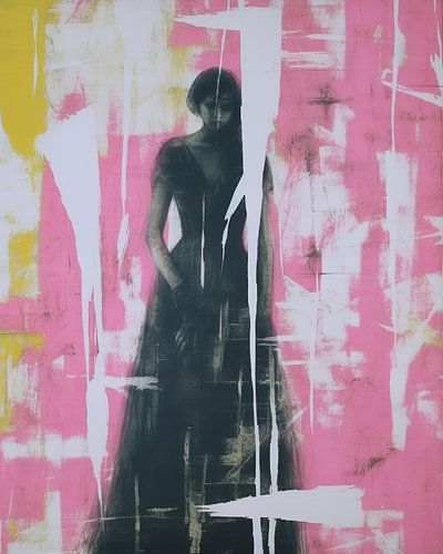 Moderne collage in neon roze