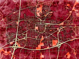 Karte von Unna im stil 'Amber Autumn'