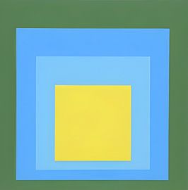 Josef Albers - Hommage aan het plein, blauw, groen, geel , Hoge resolutie van Vivanne