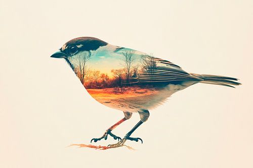 Vogel im Landschaftsbild