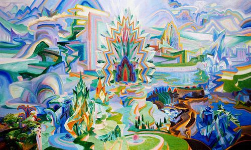 utopisch architectonisch landschap - wenzel hablik, 1921