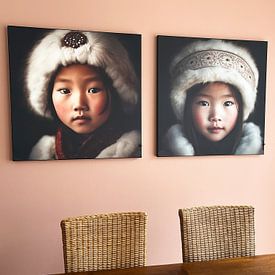 Customer photo: Portrait "Mongolian girl" by Carla Van Iersel, on ArtFrame