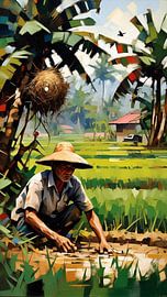 abstract painting old man by nayyara art