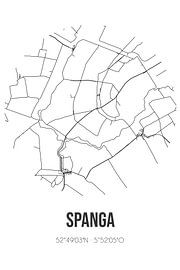 Spanga (Fryslan) | Carte | Noir et blanc sur Affiches de lieux