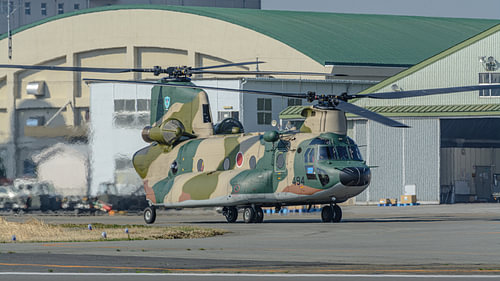 Kawasaki-Boeing CH-47JA Chinook transport helicopter.