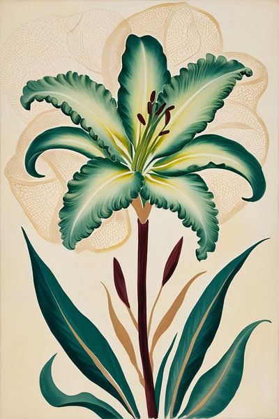 Aquarel bloem in groene tinten van Art & Soul Creations