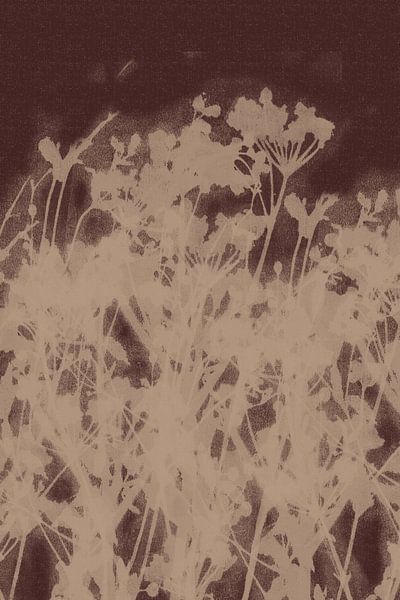Purely rural. Modern botanical art. Flowers in cream and warm brown. by Dina Dankers
