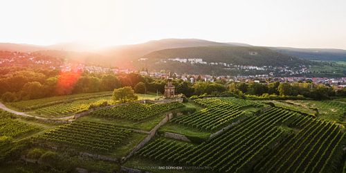 Flag tower (coffee mill) Bad Dürkheim with lettering